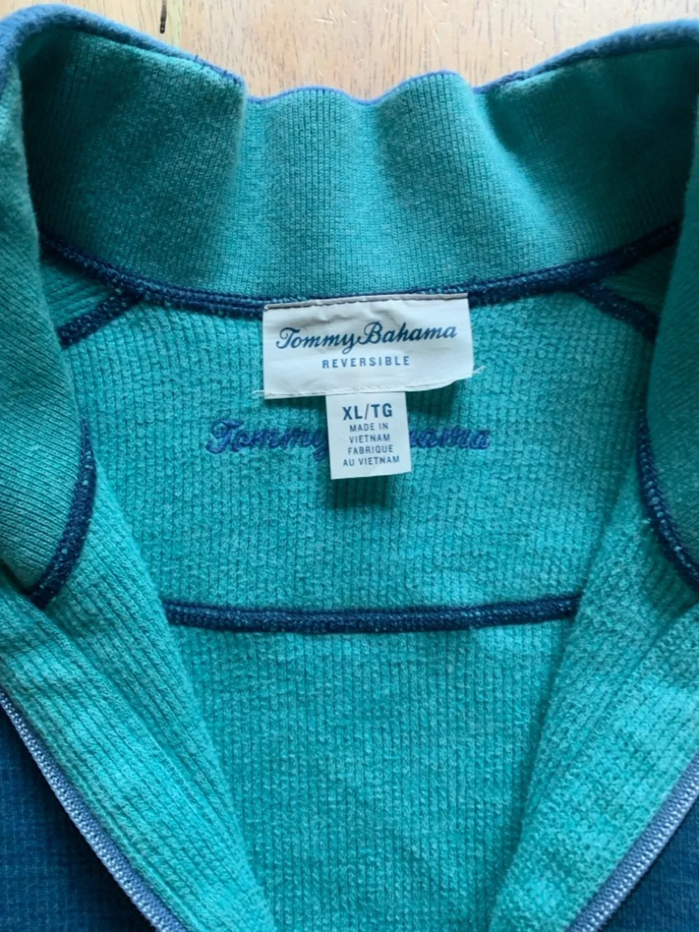 Tommy Bahama Men’s Teal Blue Half-Zip Pullover Sweater szXL